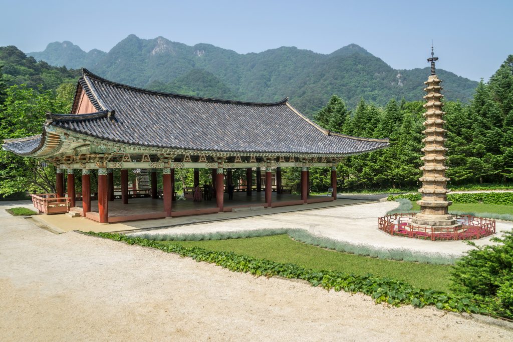 Pohyonsa Buddhist Temple, Myohyangsan, North Korea (editorial use)