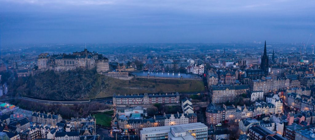 Panoramic view of Edinburgh