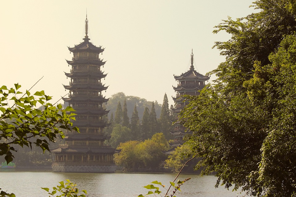 guilin 2 sun moon pagoda by ObeyGravity